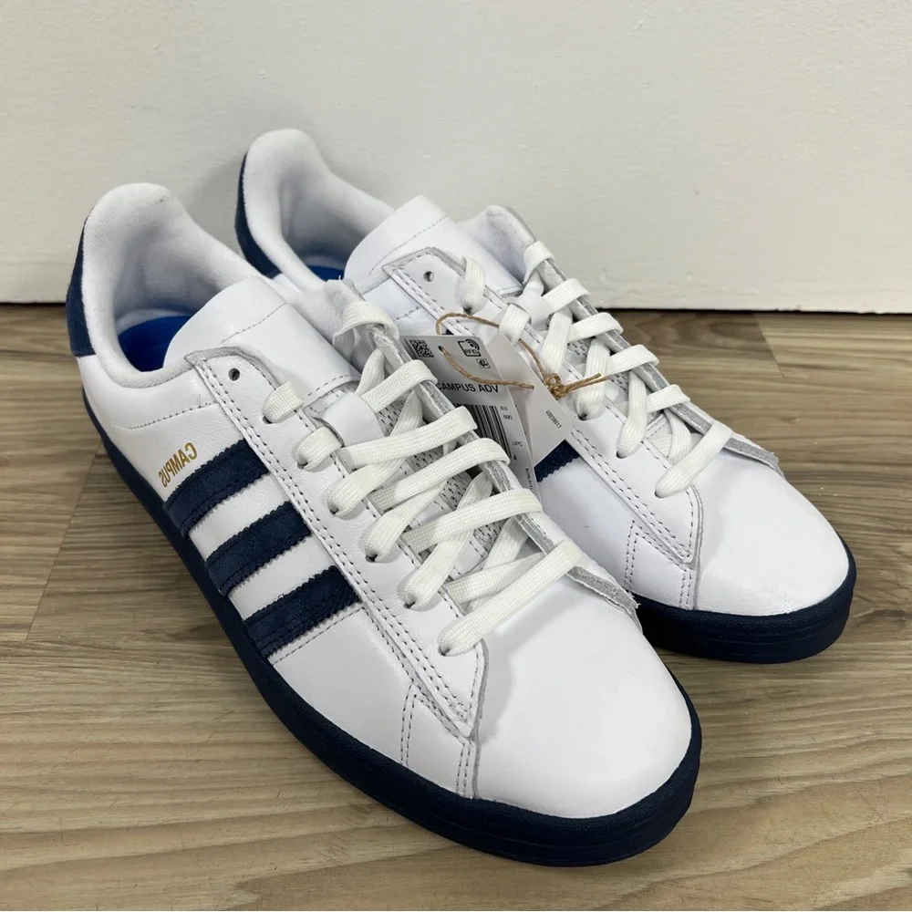 Adidas Campus ADV Mirrored Lines White Navy Blue Shoes Men's Size 9 HP9104 NWOB - Picture 3 of 6